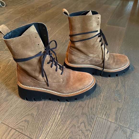 Freda Salvador Billie Platform Combat Boot in suede - Picture 2 of 10